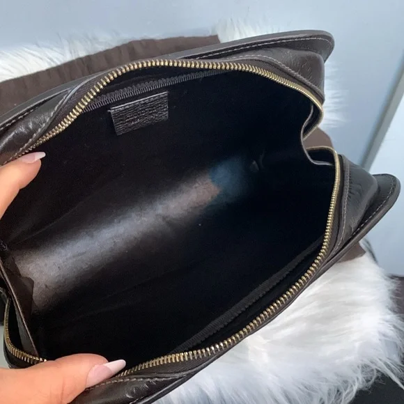❌SOLD❌Authentic Gucci all brown leather large clutch / wristlet w dustbag - Picture 13 of 17